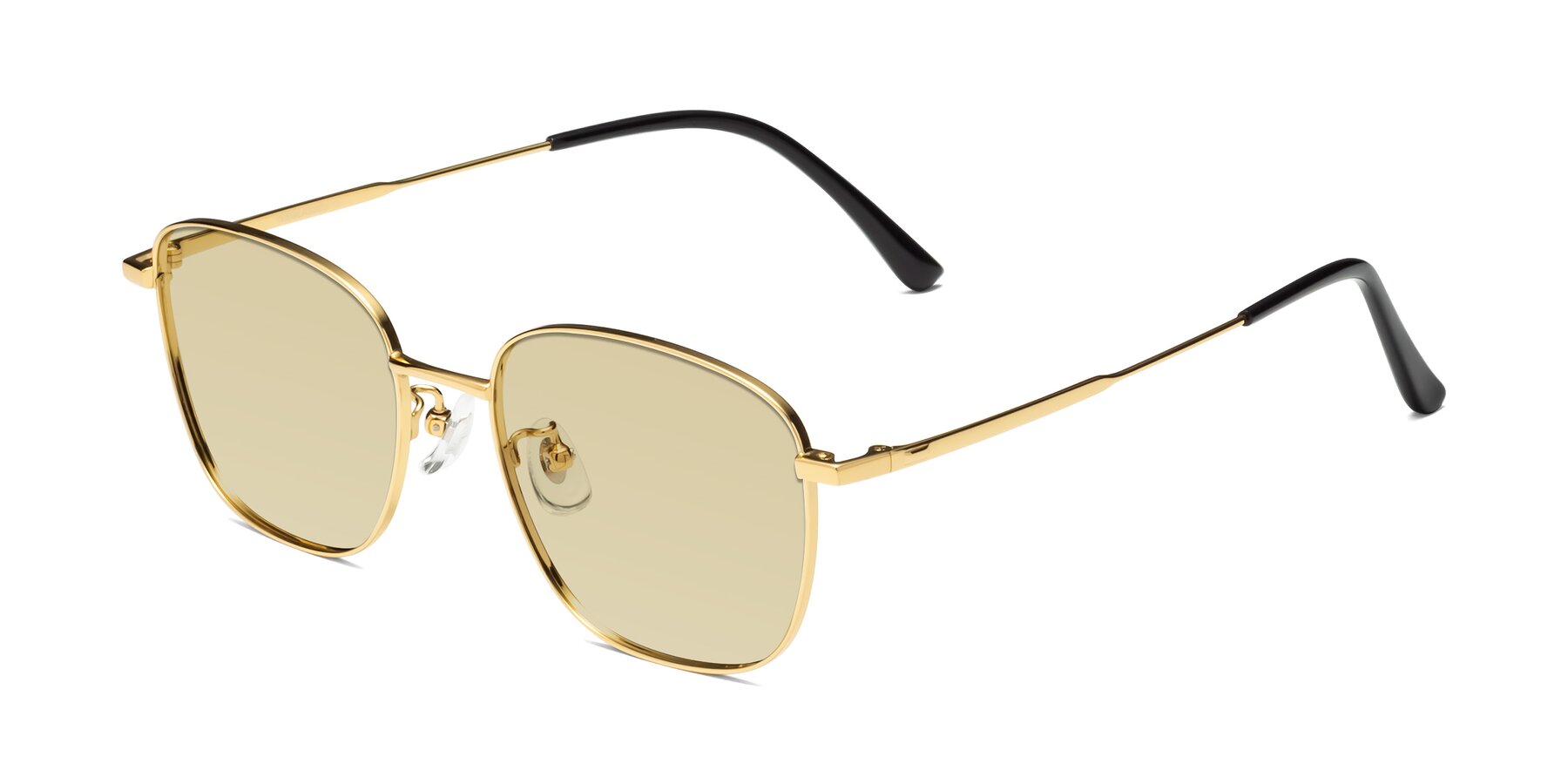 Angle of Tim in Gold with Light Champagne Tinted Lenses
