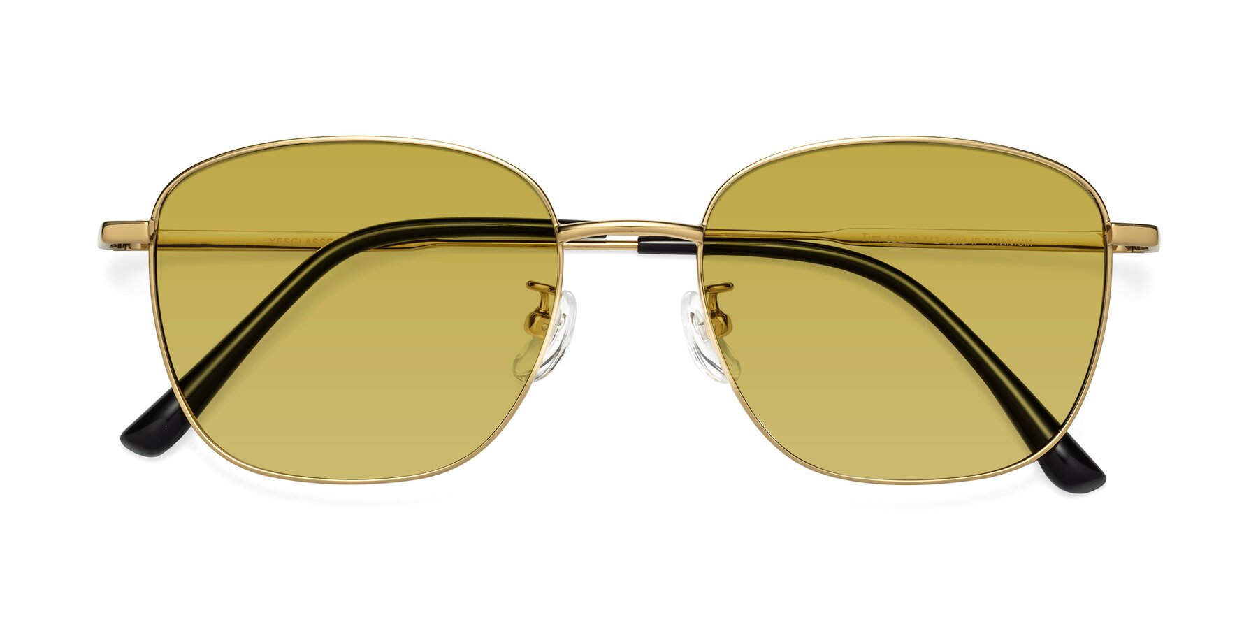 Folded Front of Tim in Gold with Champagne Tinted Lenses