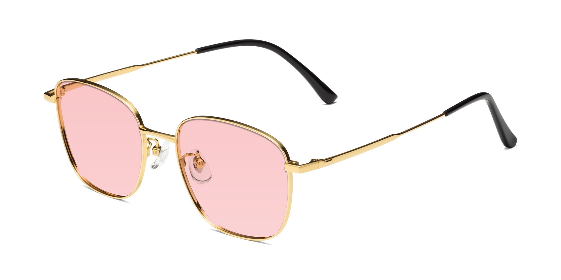 Angle of Tim in Gold with Light Garnet Tinted Lenses