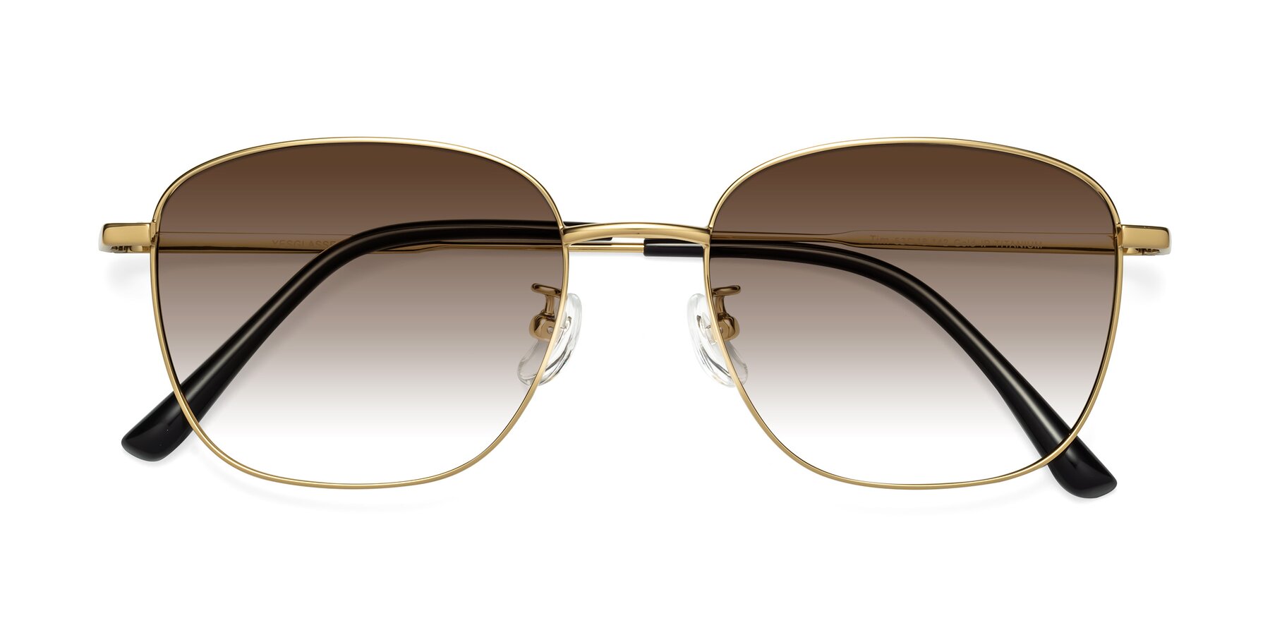 Folded Front of Tim in Gold with Brown Gradient Lenses