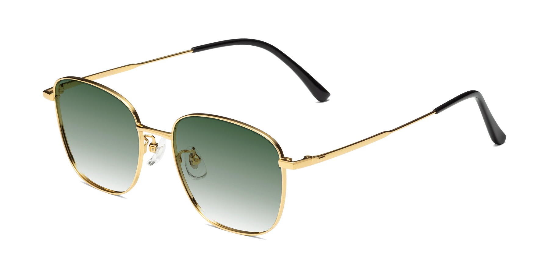 Angle of Tim in Gold with Green Gradient Lenses