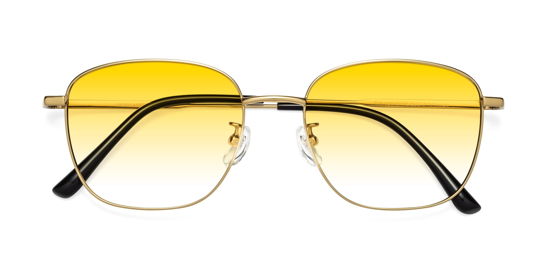 Folded Front of Tim in Gold with Yellow Gradient Lenses