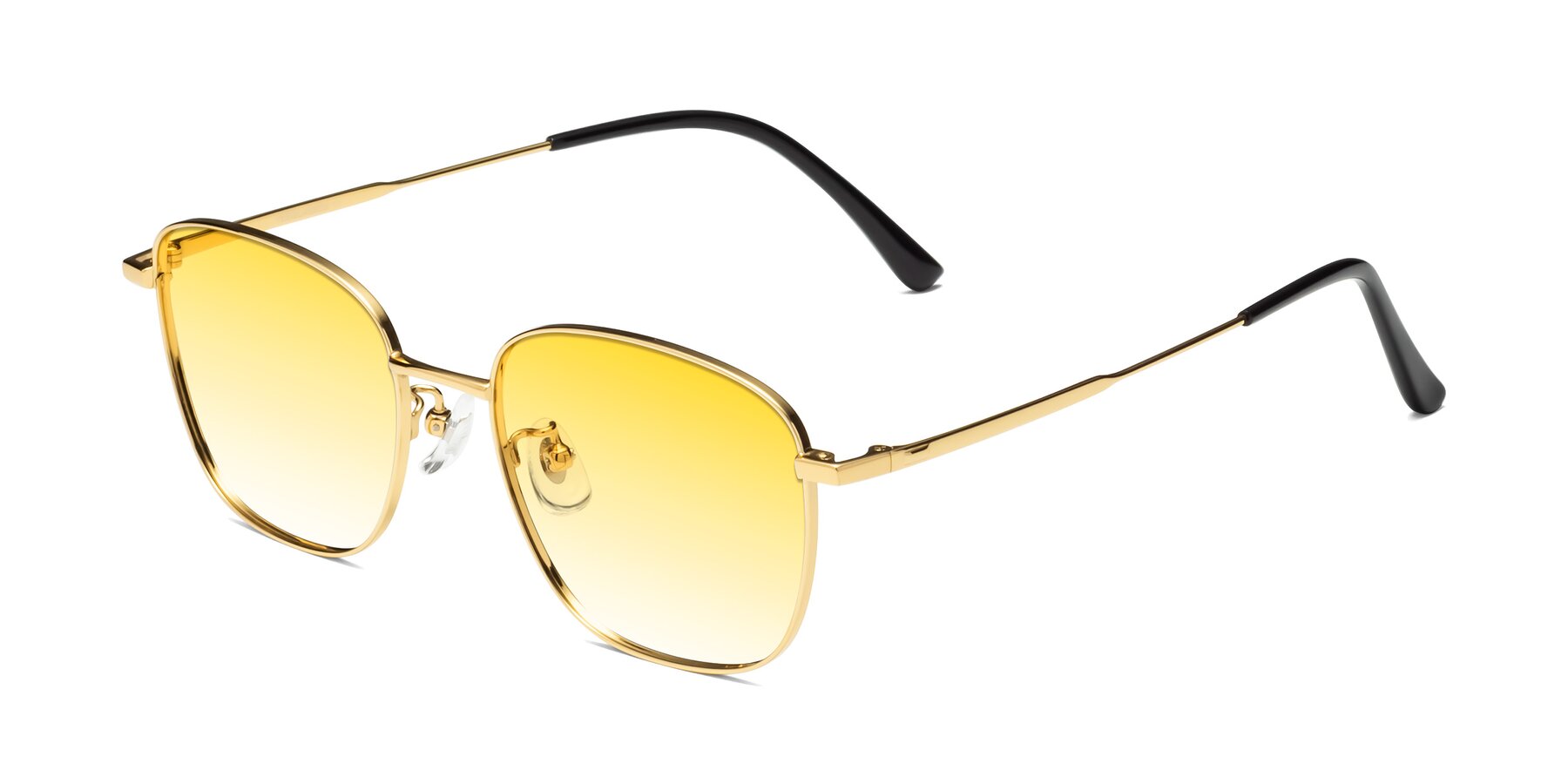 Angle of Tim in Gold with Yellow Gradient Lenses