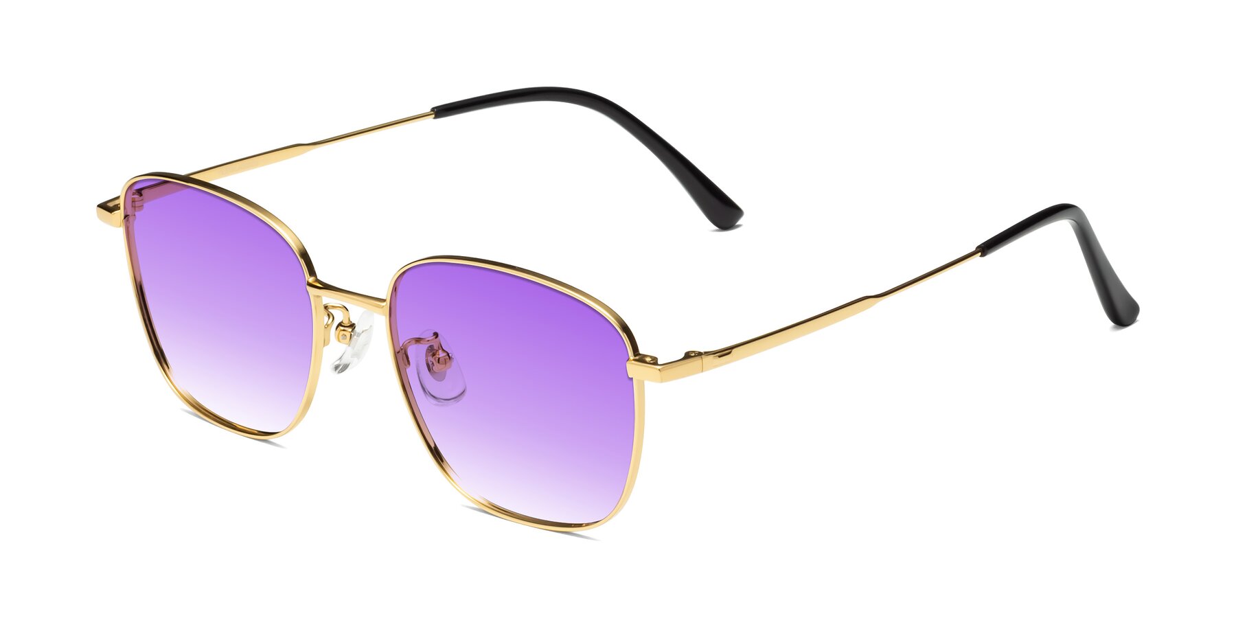 Angle of Tim in Gold with Purple Gradient Lenses