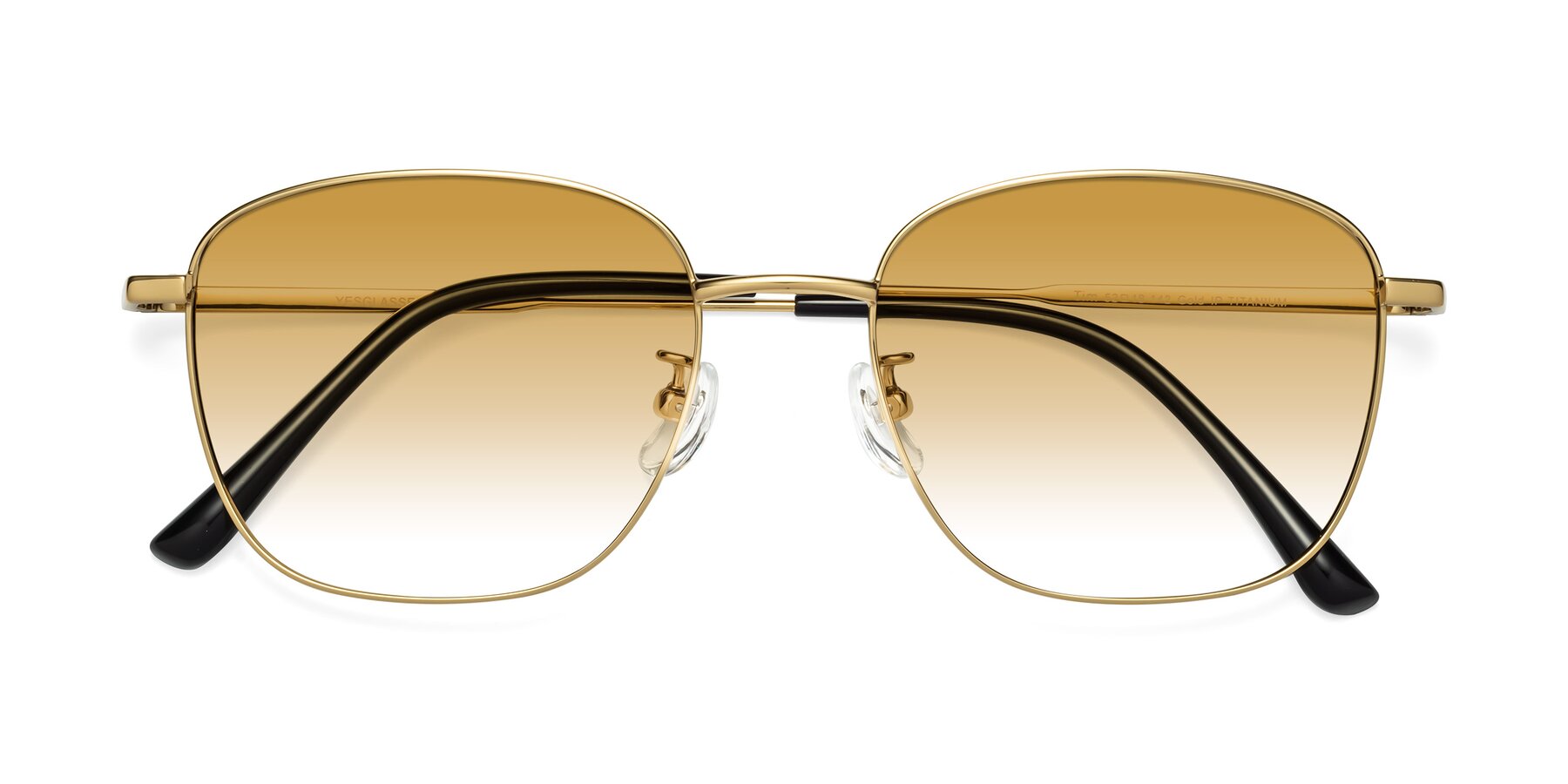 Folded Front of Tim in Gold with Champagne Gradient Lenses