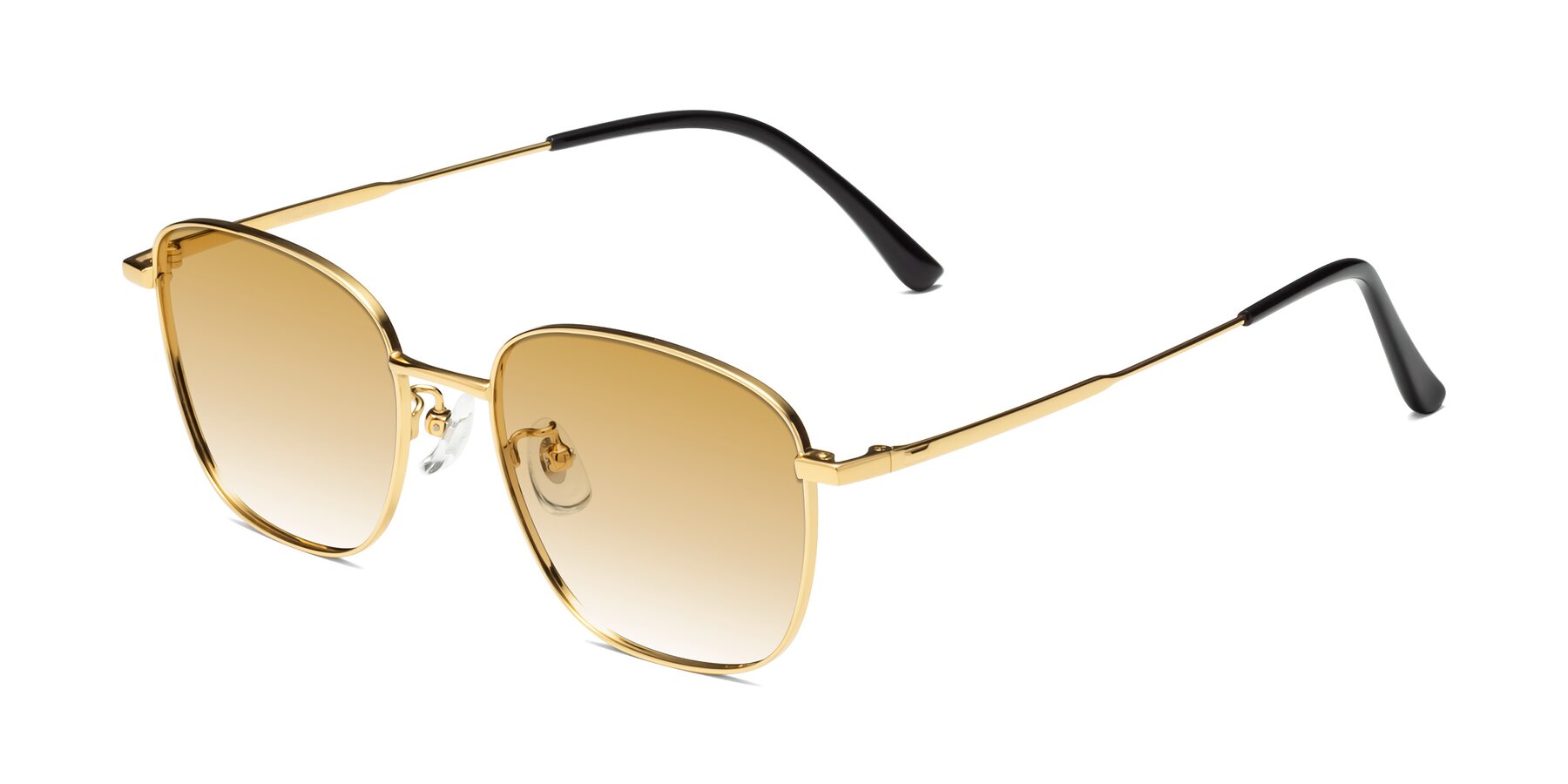 Angle of Tim in Gold with Champagne Gradient Lenses
