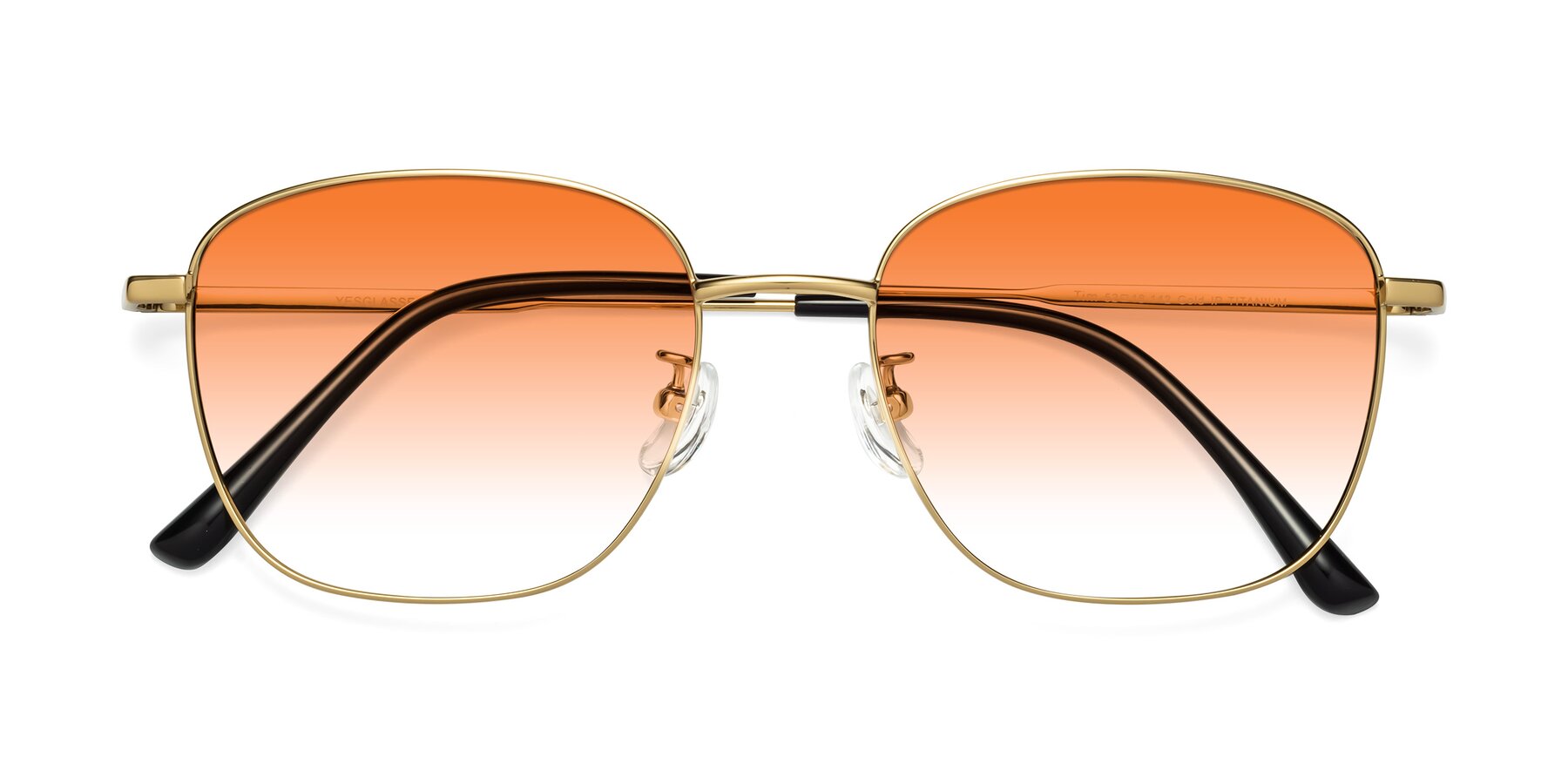 Folded Front of Tim in Gold with Orange Gradient Lenses
