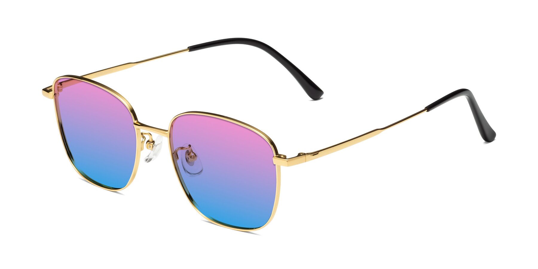 Angle of Tim in Gold with Pink / Blue Gradient Lenses