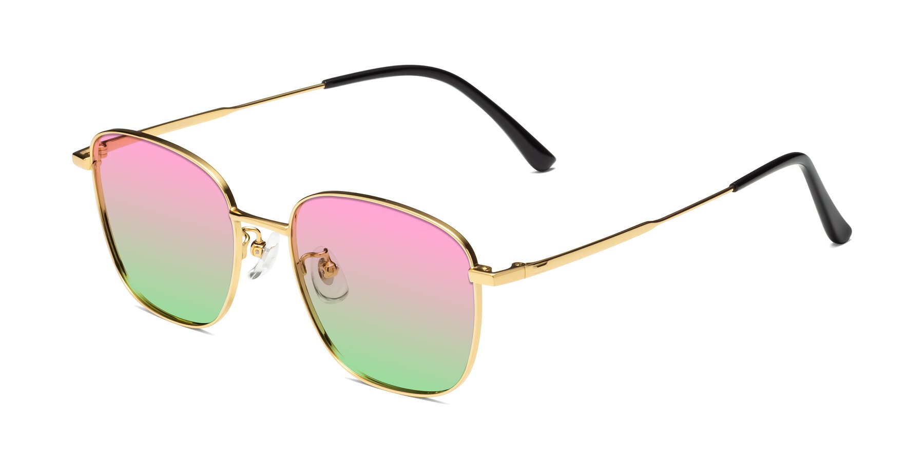 Angle of Tim in Gold with Pink / Green Gradient Lenses