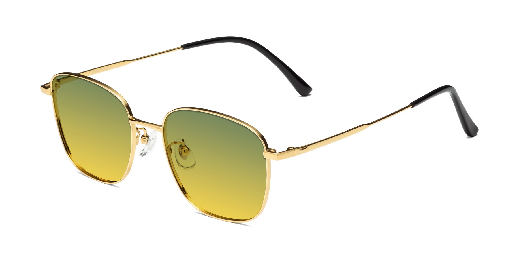 Angle of Tim in Gold with Green / Yellow Gradient Lenses