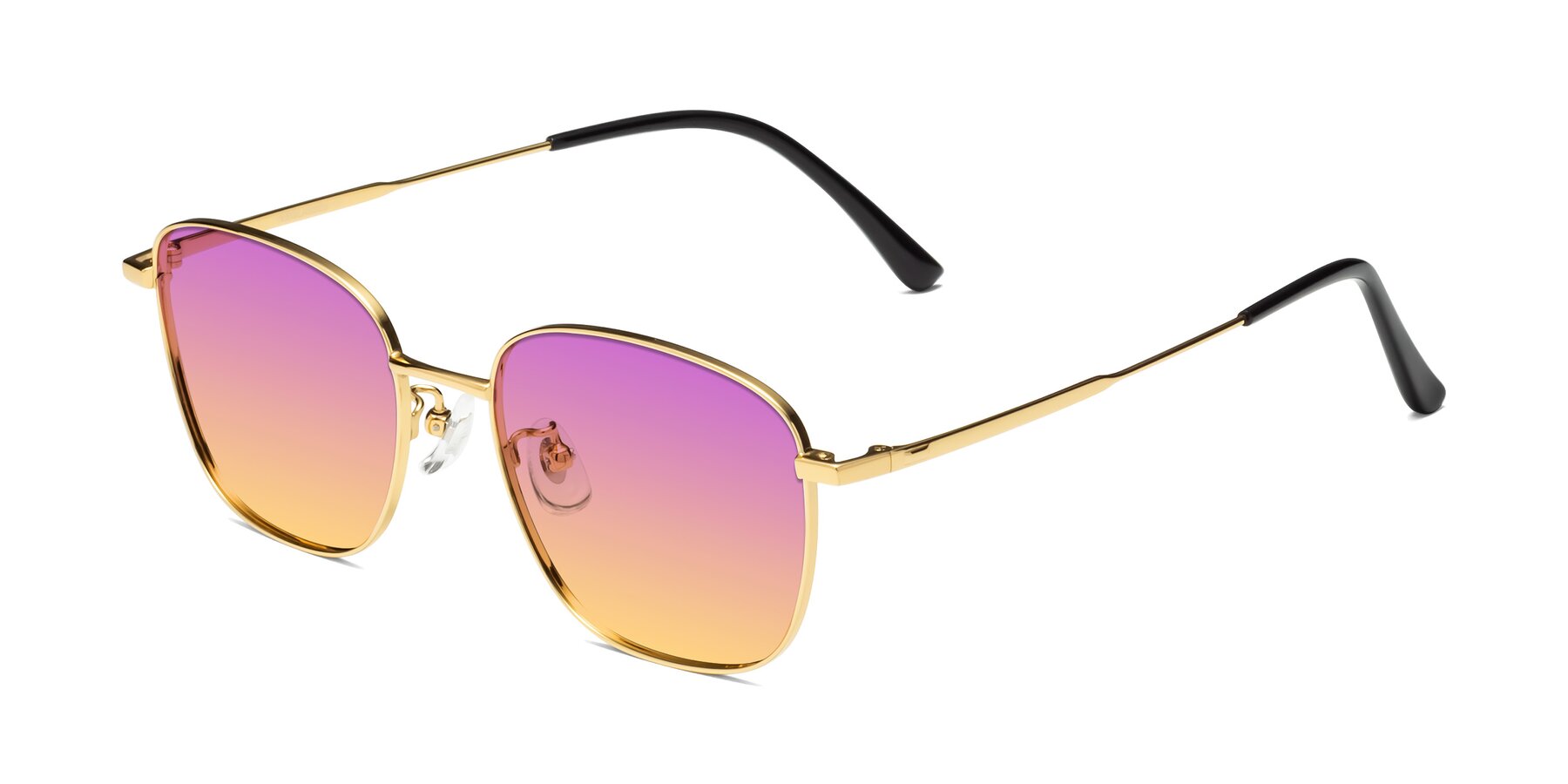 Angle of Tim in Gold with Purple / Yellow Gradient Lenses