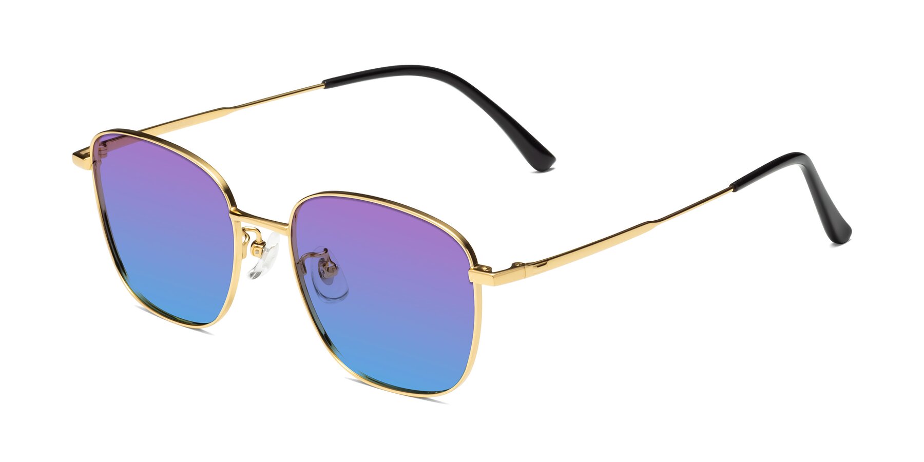Angle of Tim in Gold with Purple / Blue Gradient Lenses