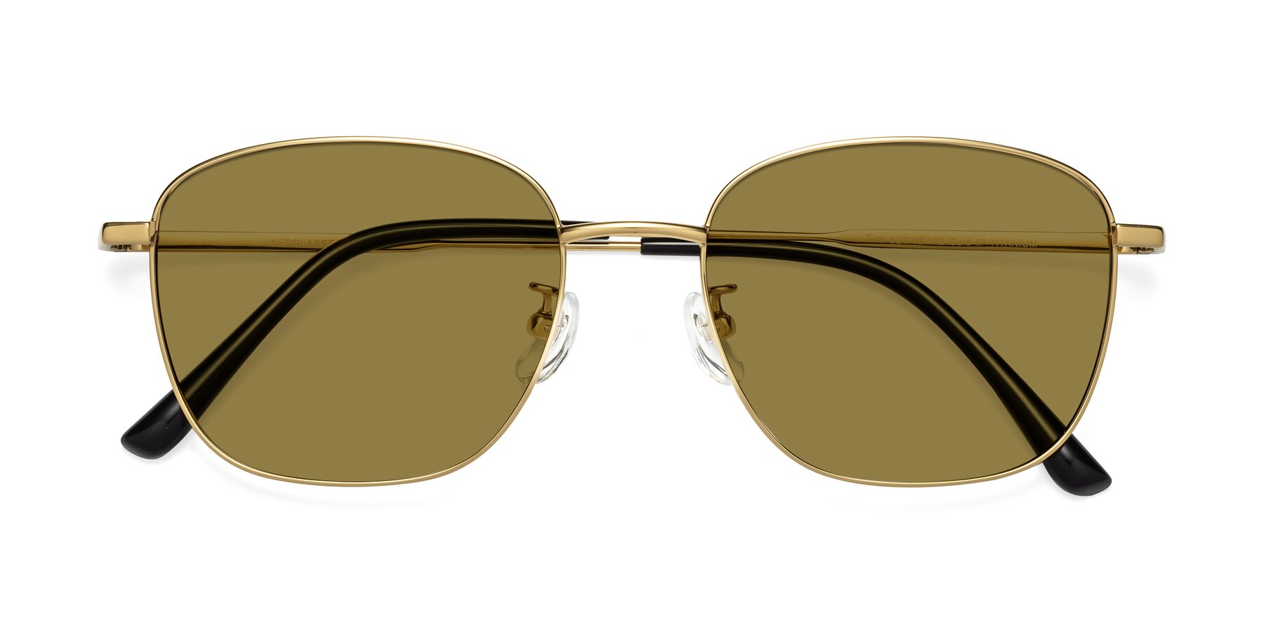 Folded Front of Tim in Gold with Brown Polarized Lenses