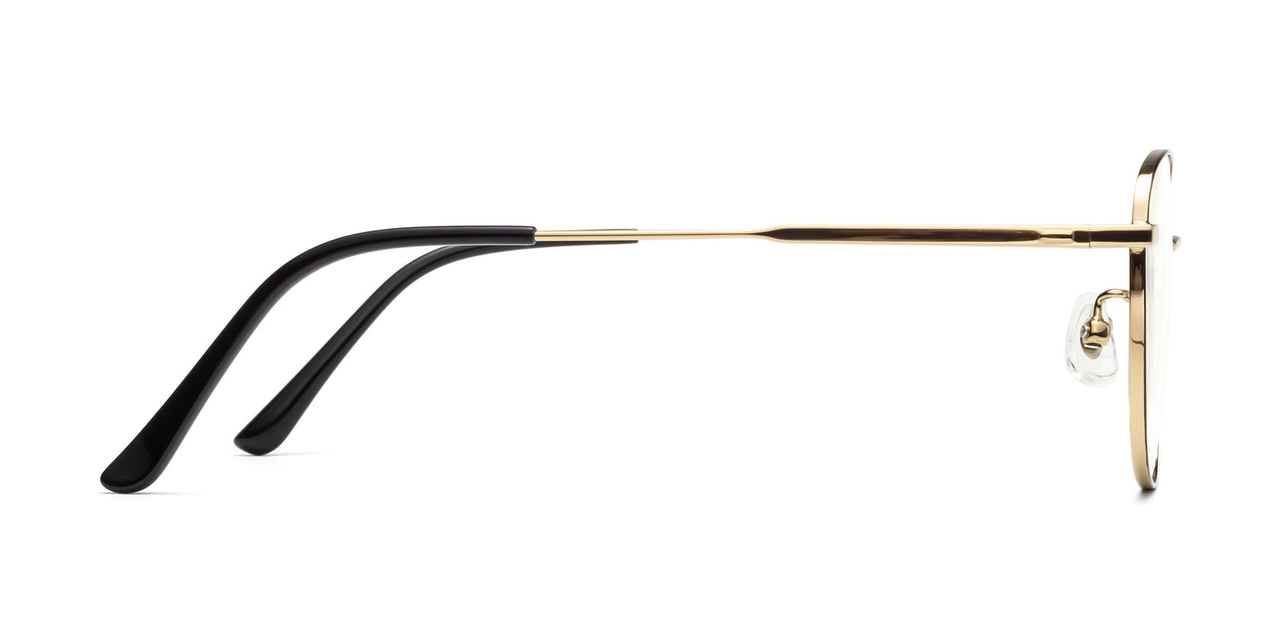 Side of Tim in Black-Gold with Clear Reading Eyeglass Lenses
