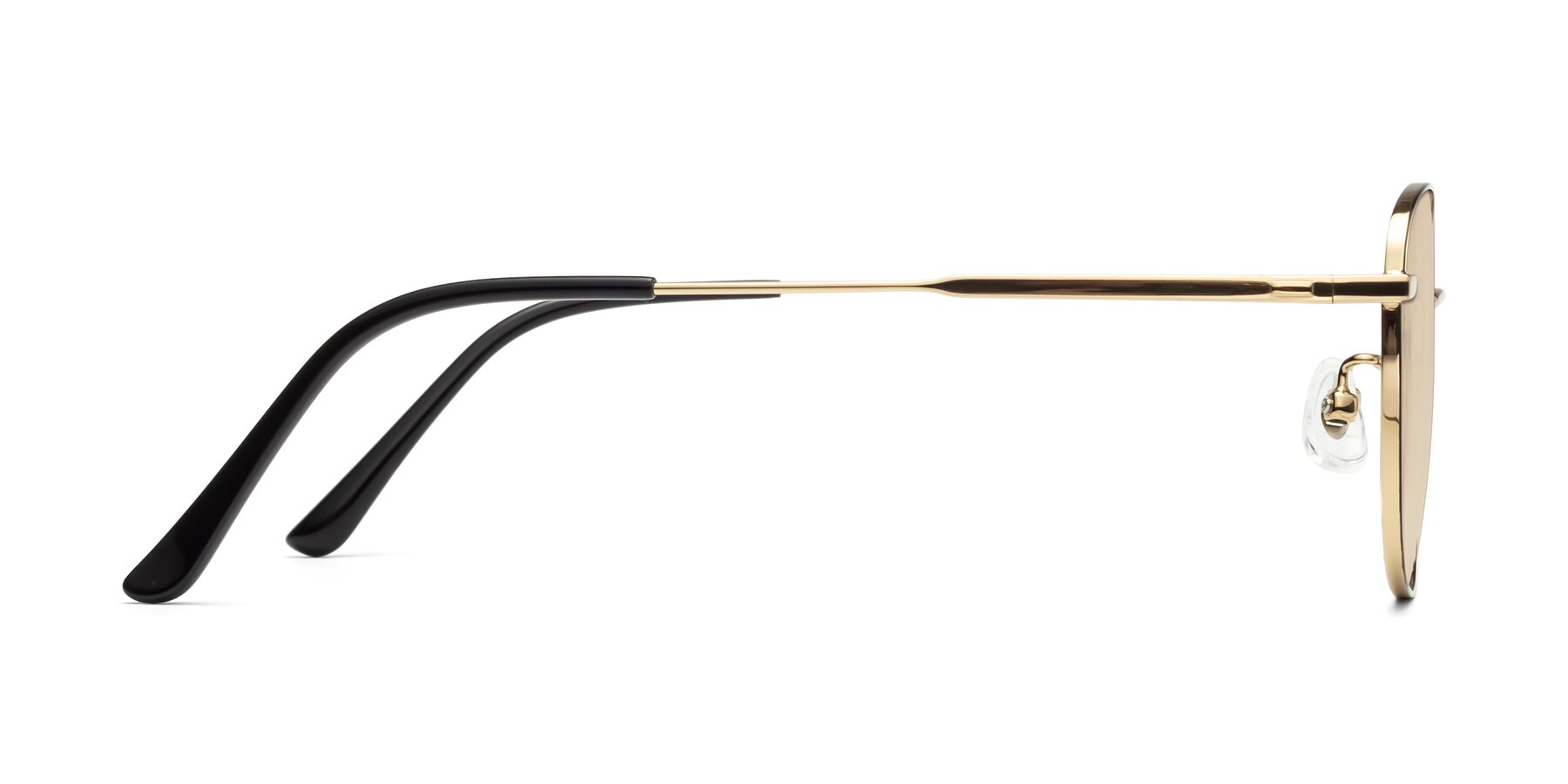 Side of Tim in Black-Gold with Light Brown Tinted Lenses