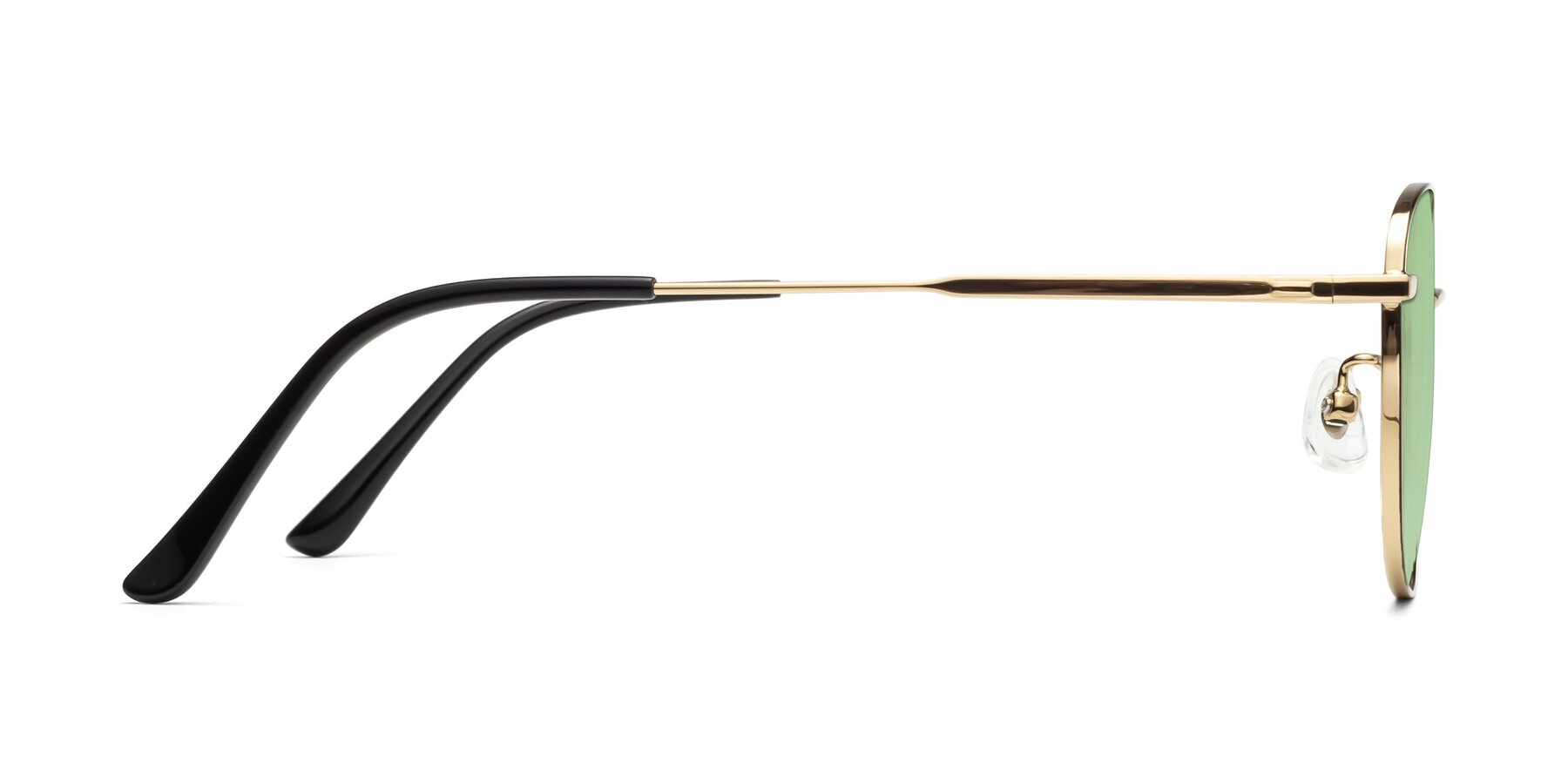 Side of Tim in Black-Gold with Medium Green Tinted Lenses