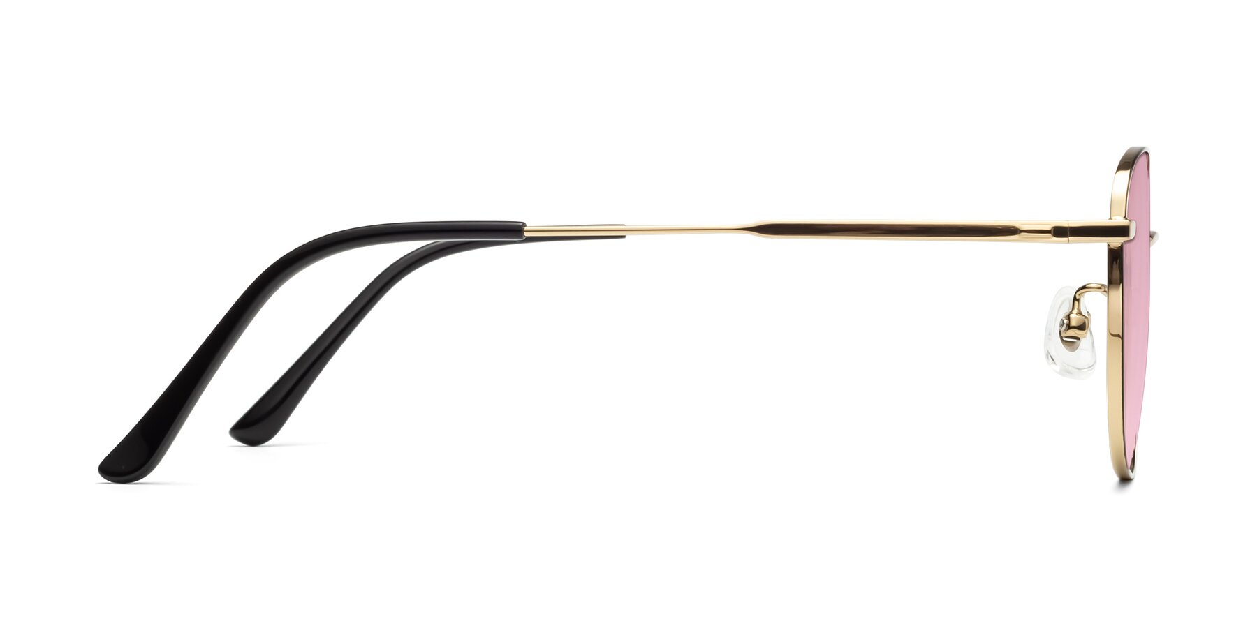 Side of Tim in Black-Gold with Light Wine Tinted Lenses