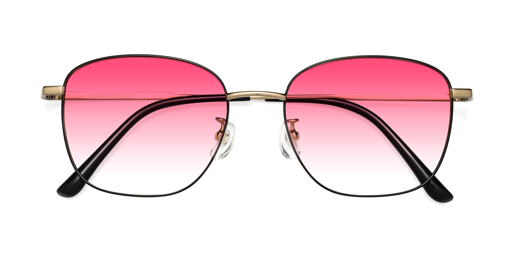Folded Front of Tim in Black-Gold with Pink Gradient Lenses