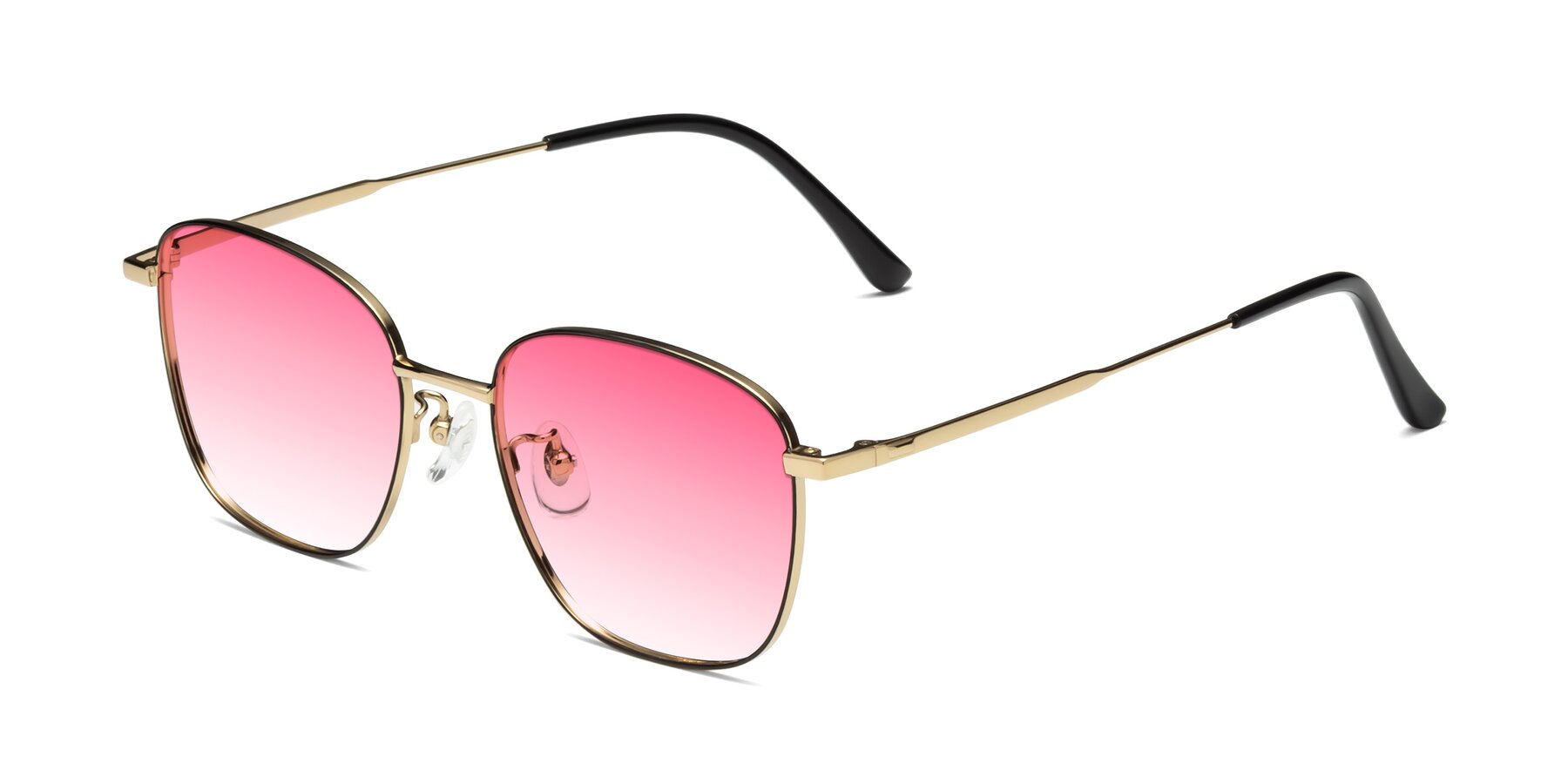 Angle of Tim in Black-Gold with Pink Gradient Lenses