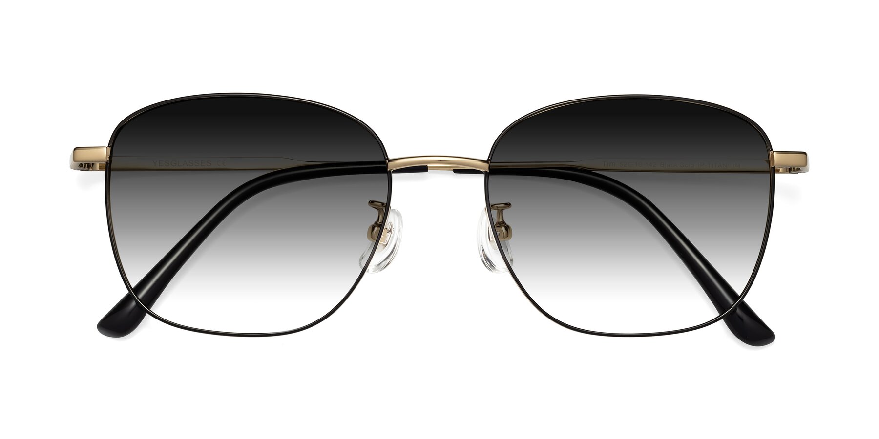 Folded Front of Tim in Black-Gold with Gray Gradient Lenses