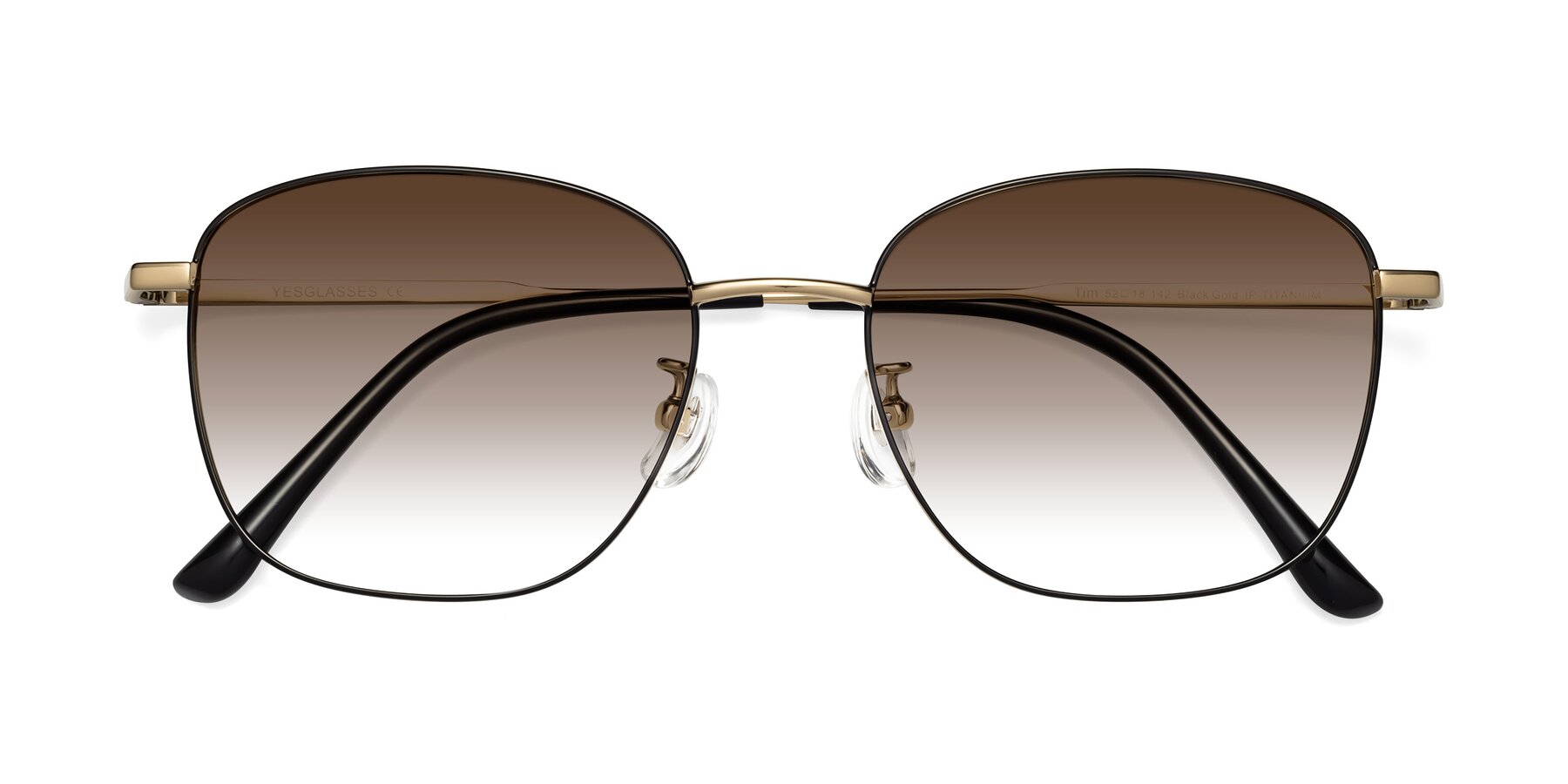 Folded Front of Tim in Black-Gold with Brown Gradient Lenses