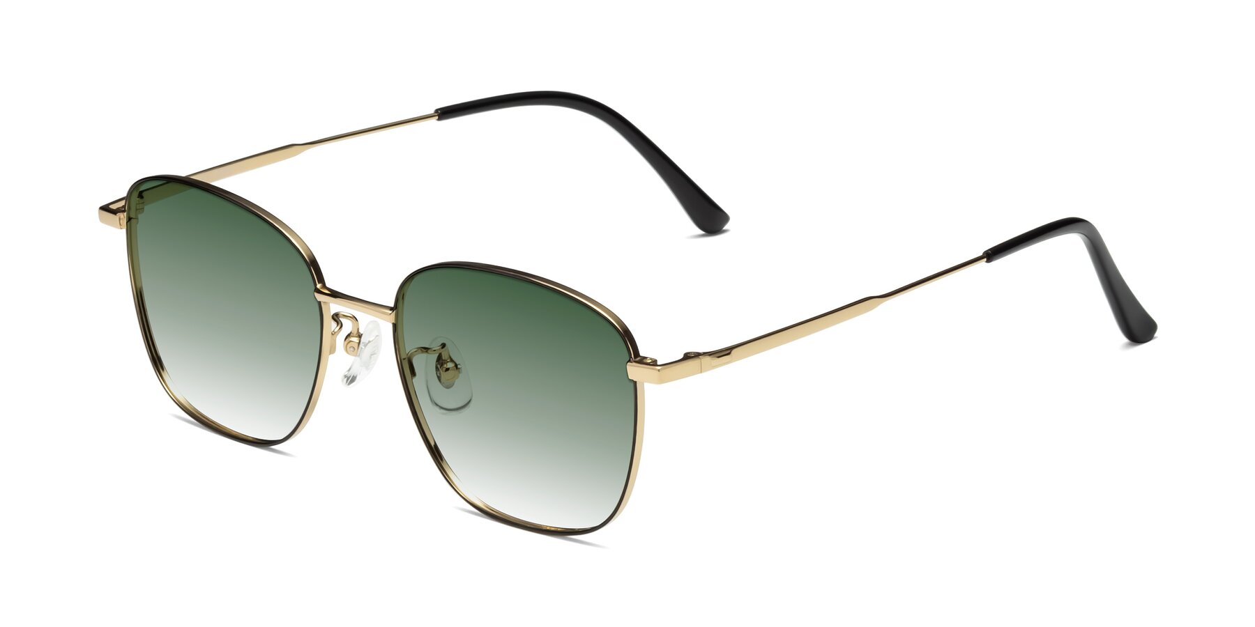 Angle of Tim in Black-Gold with Green Gradient Lenses