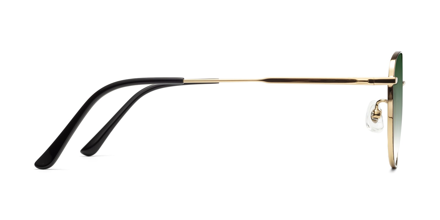 Side of Tim in Black-Gold with Green Gradient Lenses