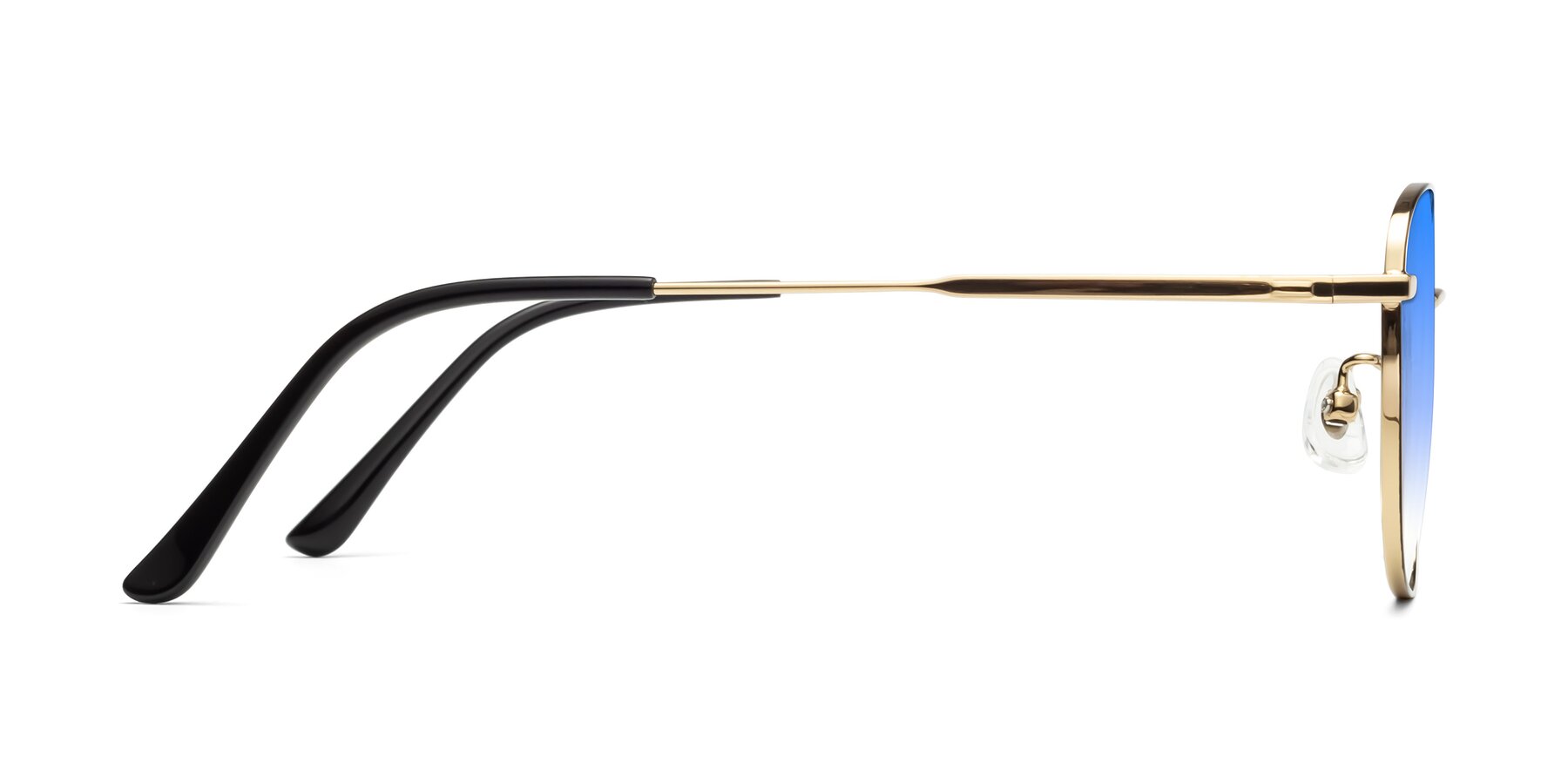 Side of Tim in Black-Gold with Blue Gradient Lenses