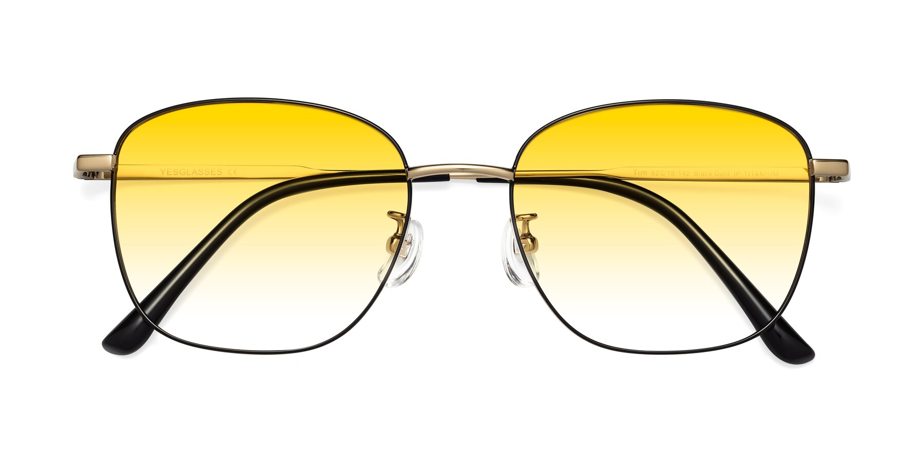 Folded Front of Tim in Black-Gold with Yellow Gradient Lenses