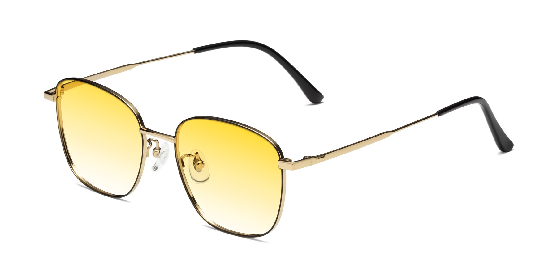 Angle of Tim in Black-Gold with Yellow Gradient Lenses