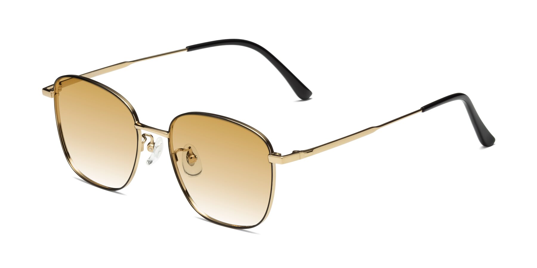 Angle of Tim in Black-Gold with Champagne Gradient Lenses
