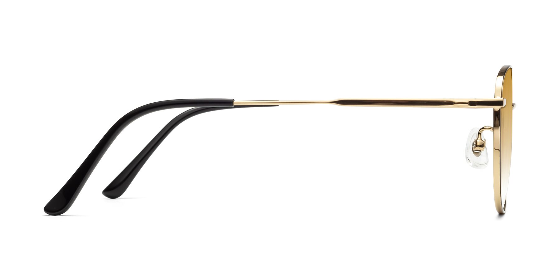 Side of Tim in Black-Gold with Champagne Gradient Lenses