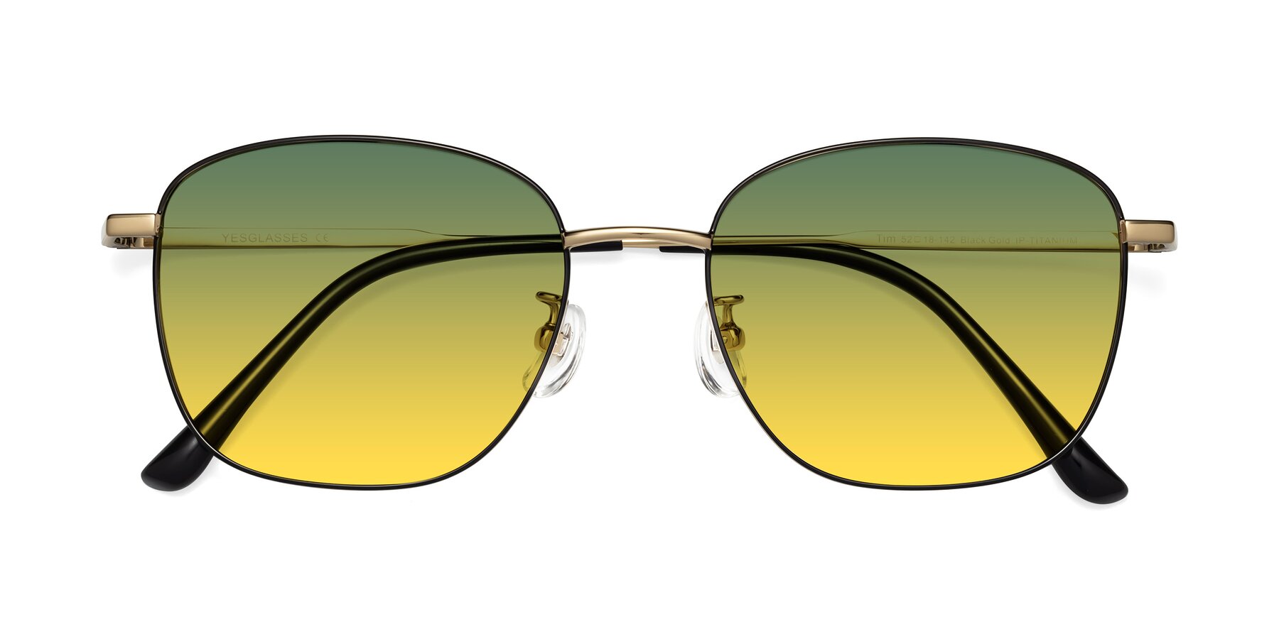 Folded Front of Tim in Black-Gold with Green / Yellow Gradient Lenses