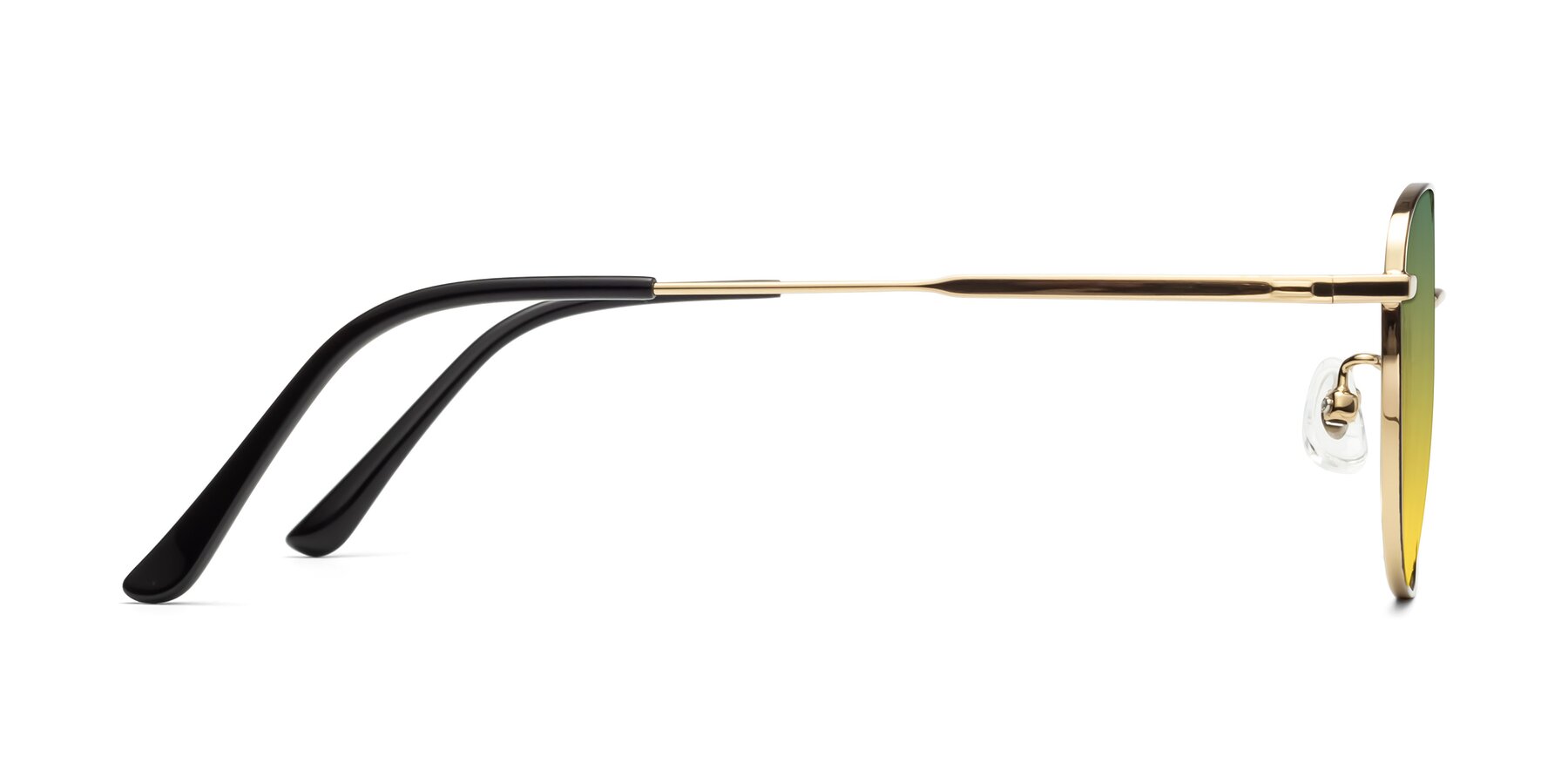 Side of Tim in Black-Gold with Green / Yellow Gradient Lenses