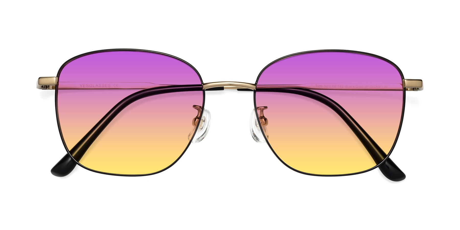 Folded Front of Tim in Black-Gold with Purple / Yellow Gradient Lenses