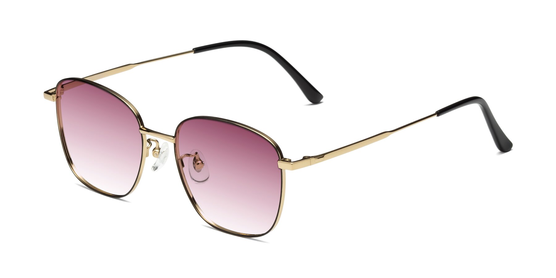 Angle of Tim in Black-Gold with Wine Gradient Lenses