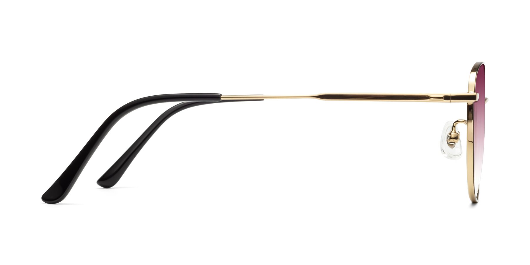 Side of Tim in Black-Gold with Wine Gradient Lenses