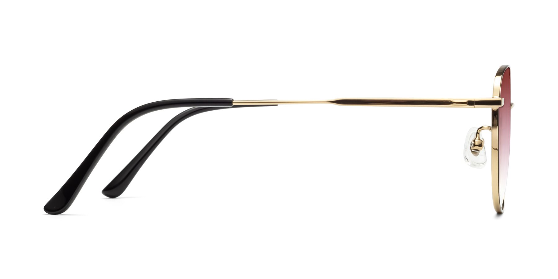 Side of Tim in Black-Gold with Garnet Gradient Lenses