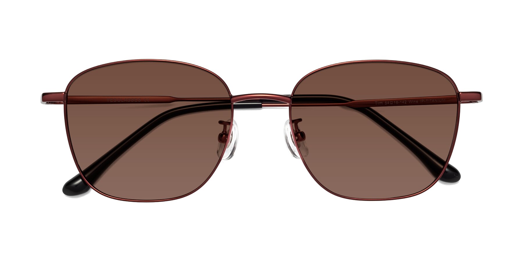 Folded Front of Tim in Wine with Brown Tinted Lenses