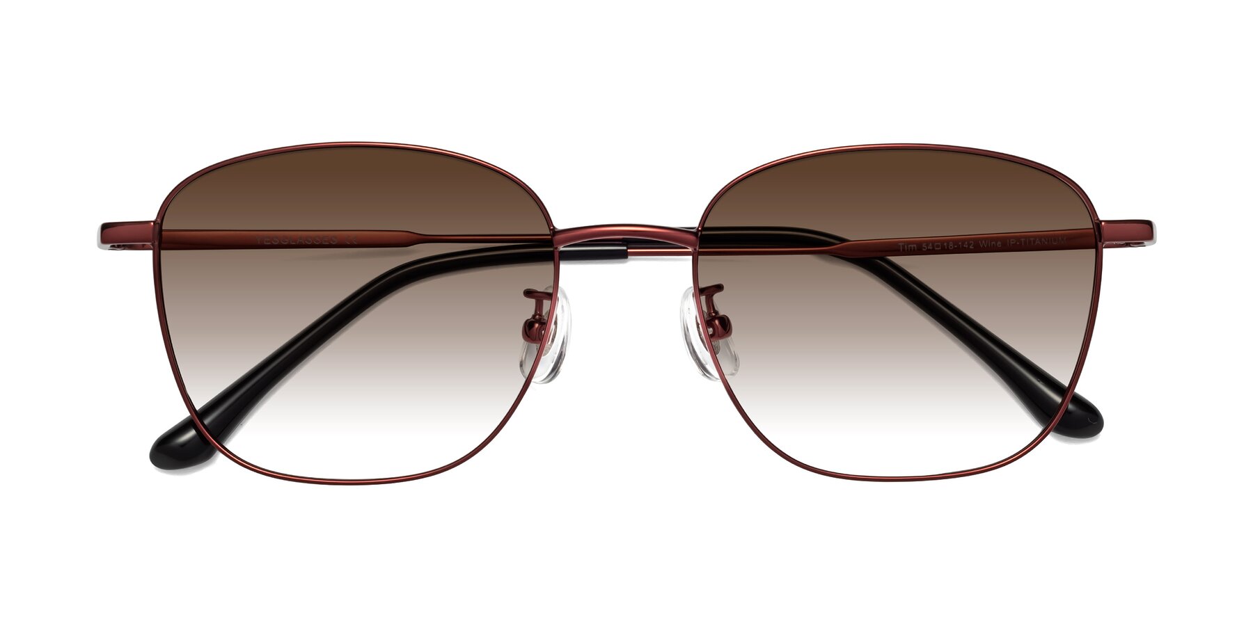 Folded Front of Tim in Wine with Brown Gradient Lenses