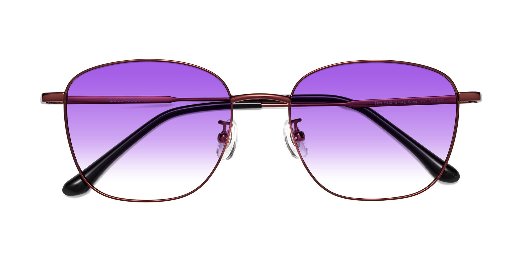 Folded Front of Tim in Wine with Purple Gradient Lenses