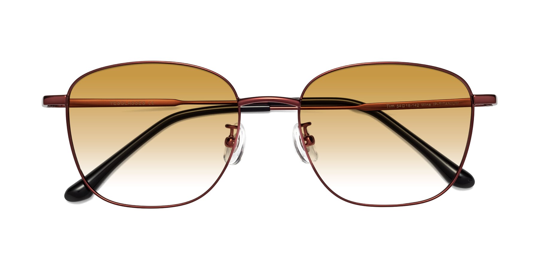 Folded Front of Tim in Wine with Champagne Gradient Lenses