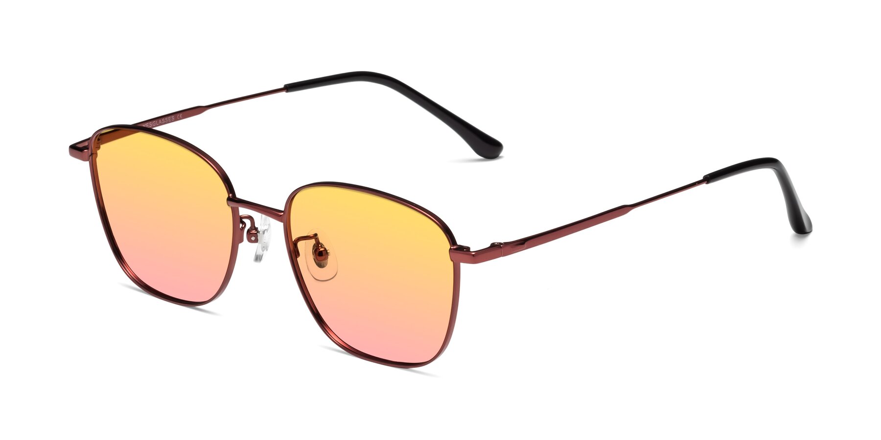 Angle of Tim in Wine with Yellow / Pink Gradient Lenses