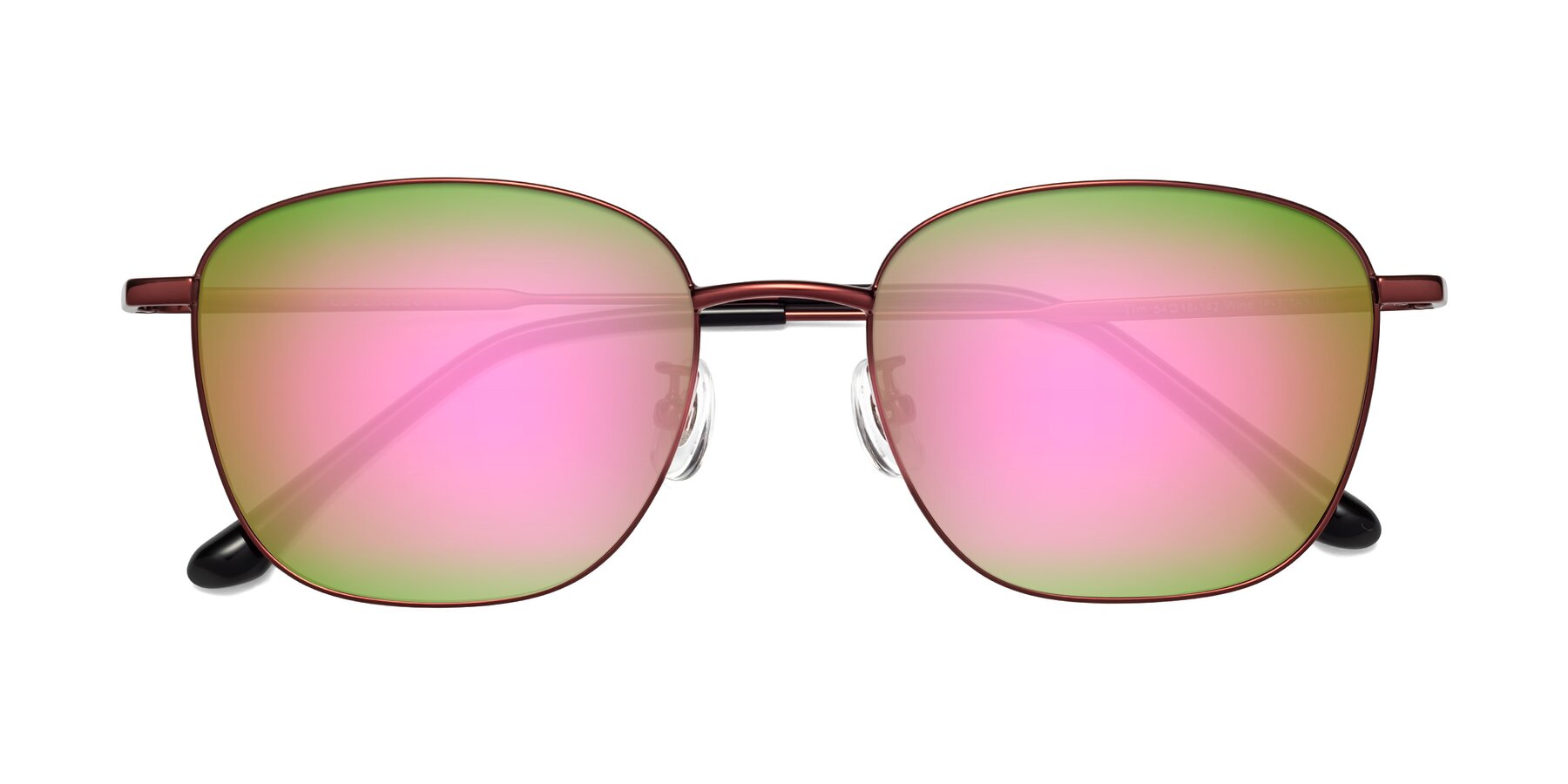 Folded Front of Tim in Wine with Pink Mirrored Lenses