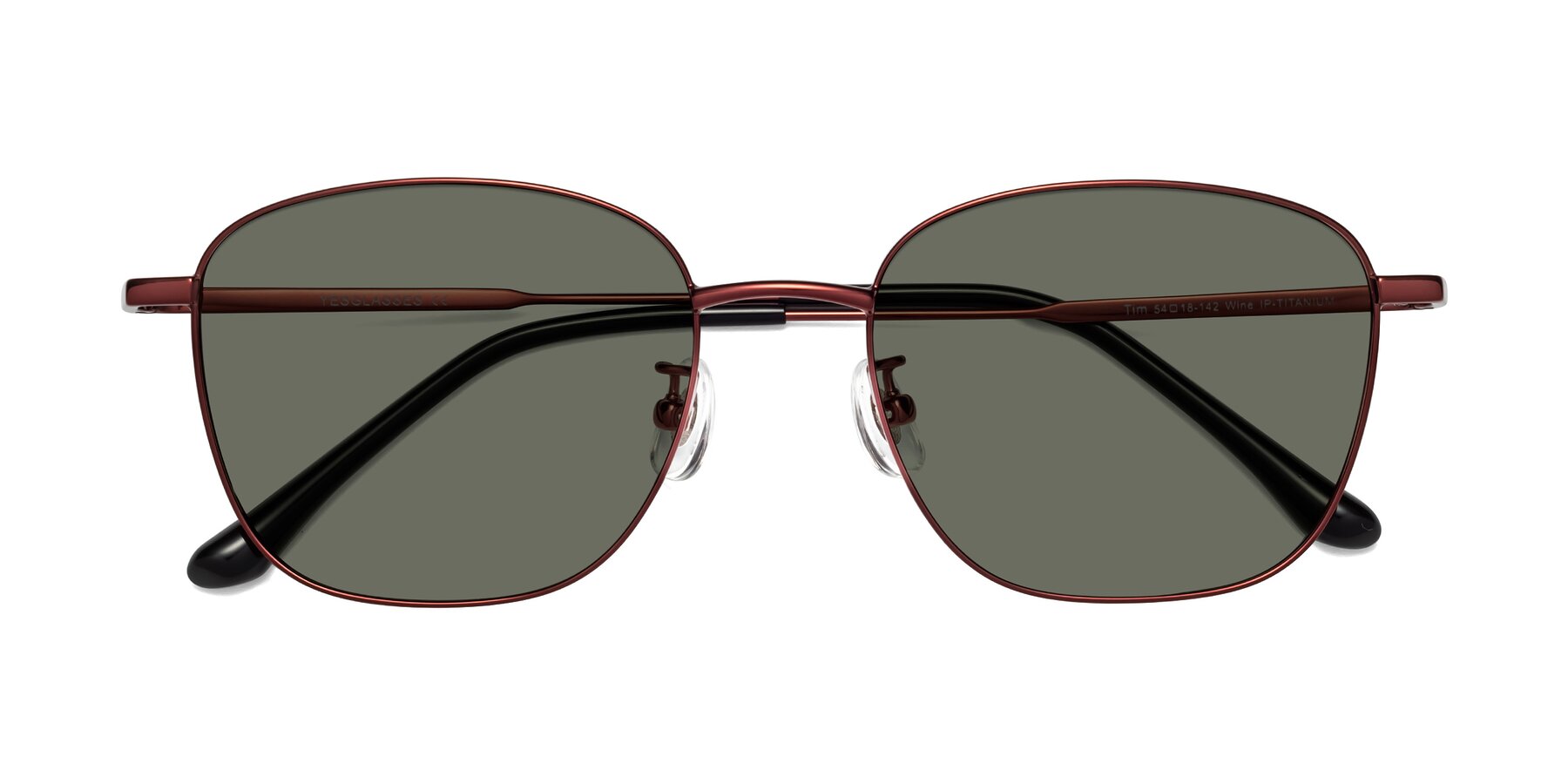 Folded Front of Tim in Wine with Gray Polarized Lenses