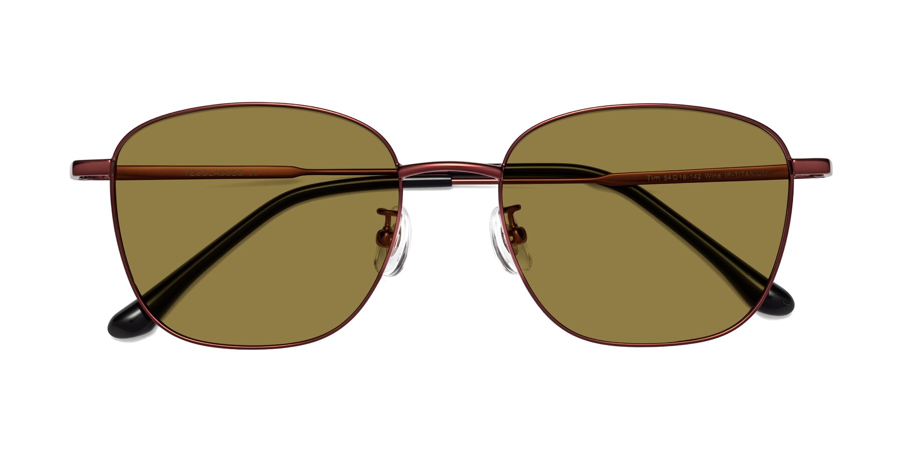Folded Front of Tim in Wine with Brown Polarized Lenses
