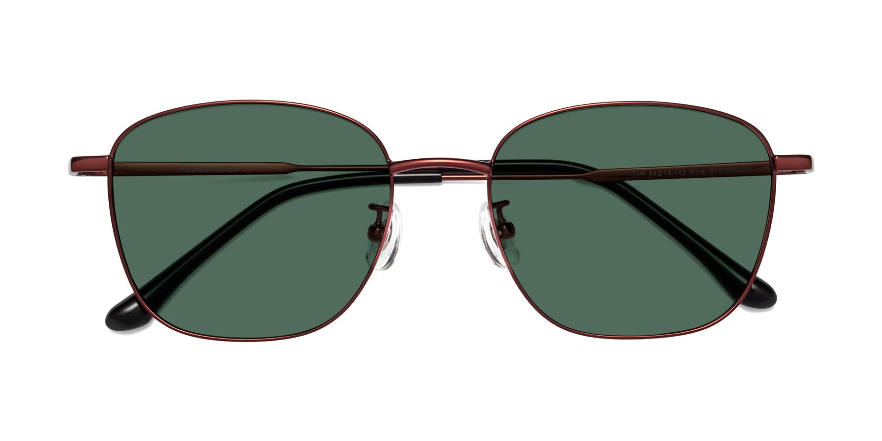 Folded Front of Tim in Wine with Green Polarized Lenses