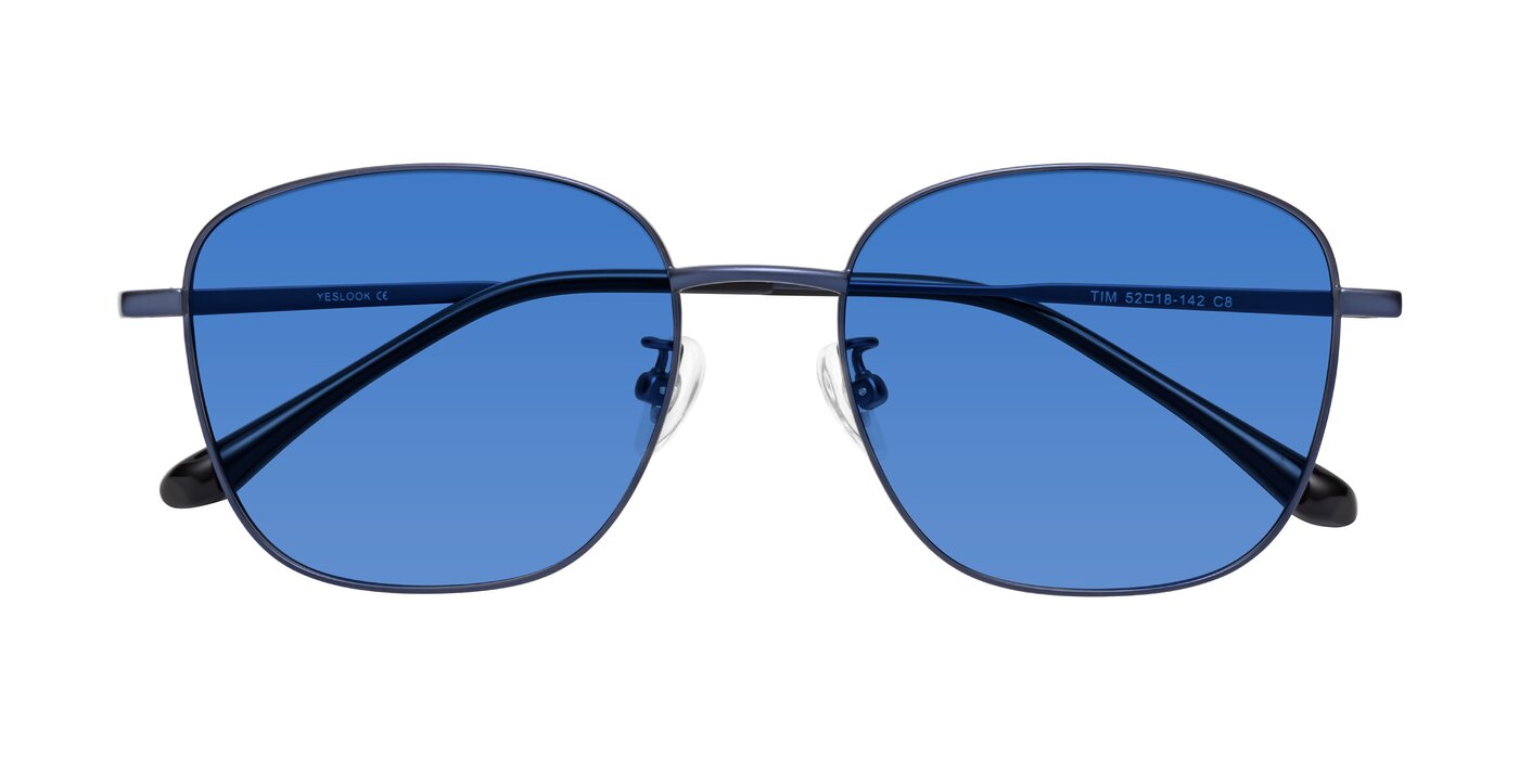 Tim - Metallic Blue Tinted Sunglasses