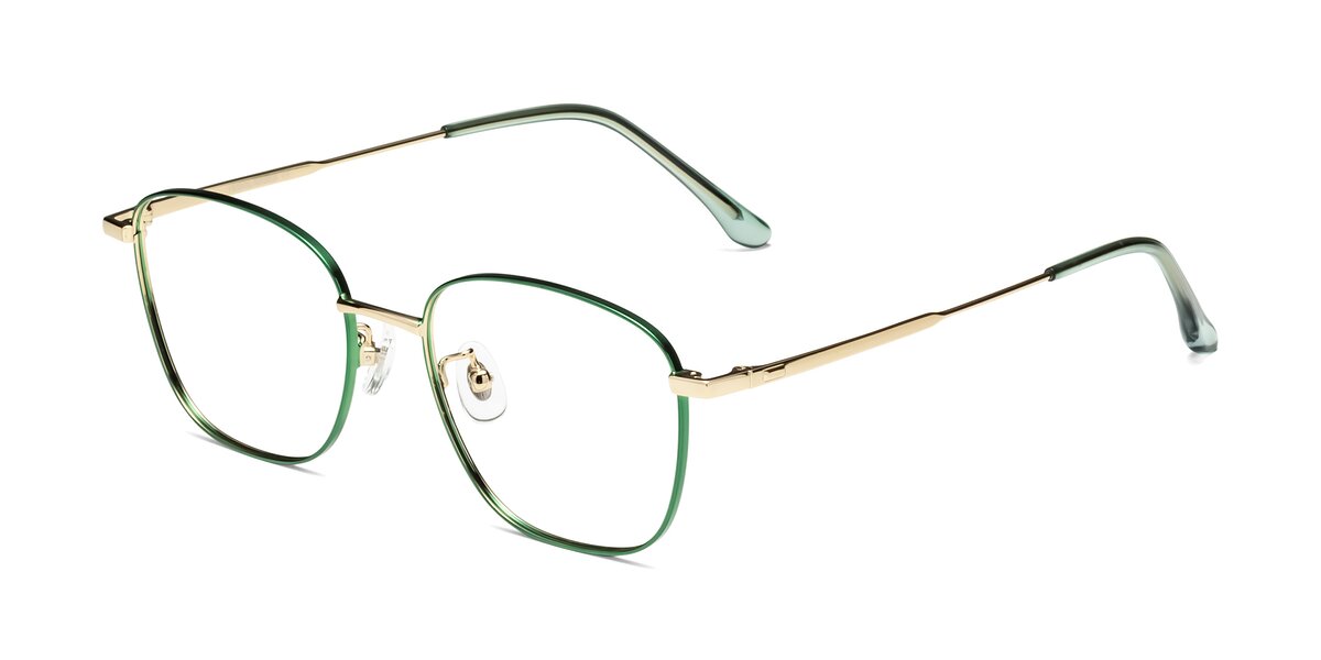 Green Oversized Titanium Square Eyeglasses Tim
