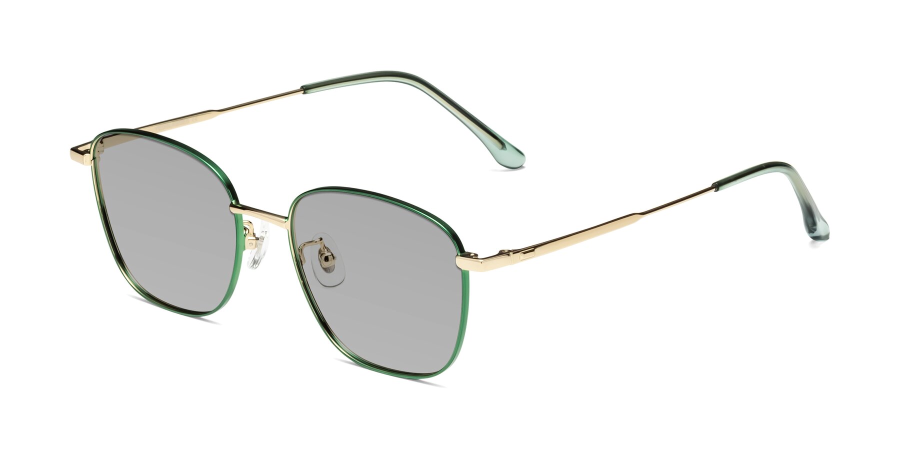 Angle of Tim in Green with Light Gray Tinted Lenses